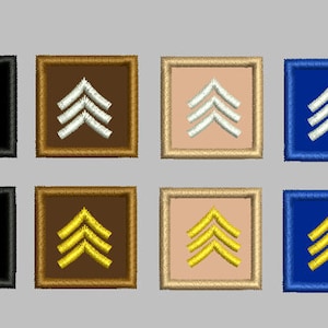 Embroidered Collar Rank Sgt 1 x 1