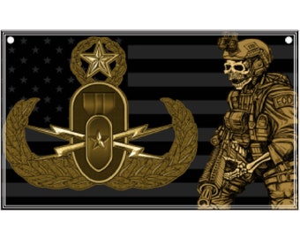 3 x 5 EOD Skull Flag