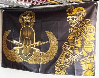 3 X 5 EOD Skull Flag