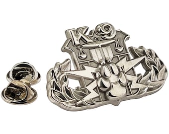K9 Bomb Dog Handler Pin Silver
