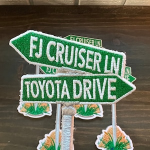 Street Sign ~ Corner of FJ Cruiser Lane & Toyota Drive ~ Embroidered Morale Patch ~ Accessory Accessories for FJ 40 Landcruiser Headliners