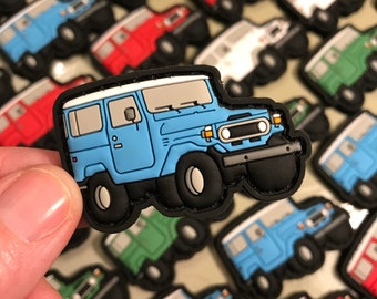 SET of 4 Toyota FJ 40 Landcruiser PVC Mini Morale Patches ~ Ranger Eyes ~ Retro Vintage Headliner Accessories ~ Collectible Gift Item