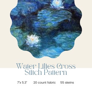 Water Lilies (2) by Claude Monet Downloadable Cross Stitch Pattern