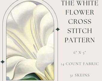 Die weiße Blume von Georgia O'Keefe Herunterladbares Kreuzstichmuster
