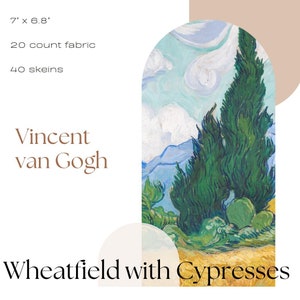 Wheatfield with Cpyresses by Vincent van Gogh Downloadable Cross Stitch Pattern
