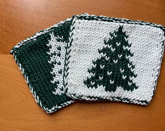 Christmas Tree Double knit Coaster (Pattern)