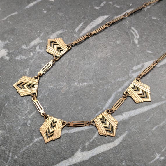 Vintage Rodi Wienenberger Art Deco Rolled Gold Necklace