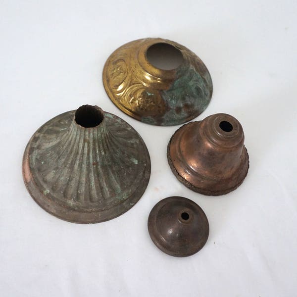 Lot of 4 Random Metal Vintage Lamp Parts Salvage