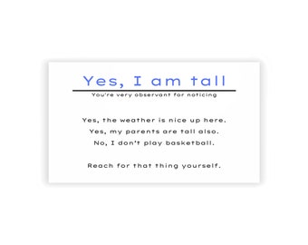 Tall People Business Cards