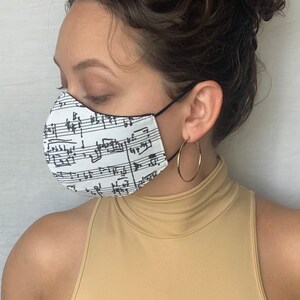 Handgeschreven bladmuziek masker - muziekleraar maskers - muziek script band componist - muzikant maskers - katoen herbruikbaar