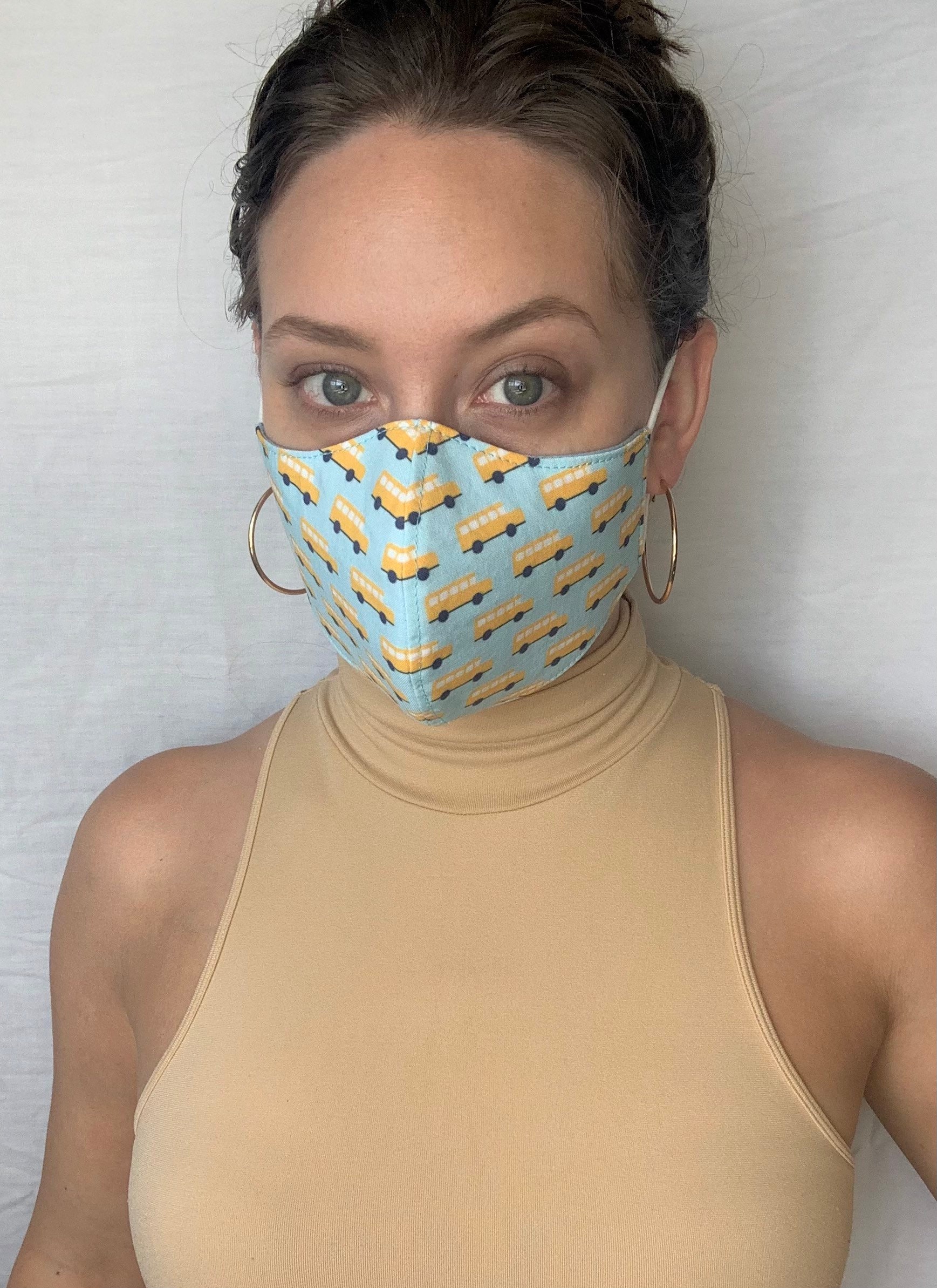 School Bus Masks - Blue Bus Driver Mask - Back to School - Yellow ...