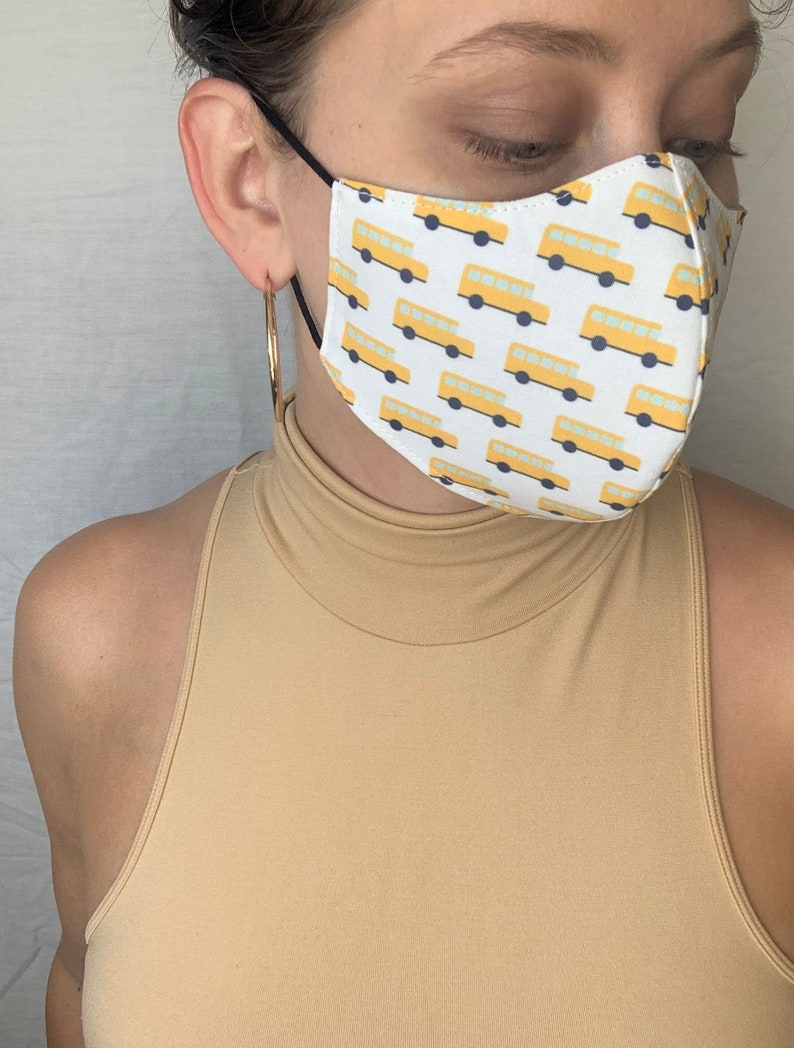 White School Bus Masks - Bus Driver Masks - Elementary School - Yellow ...