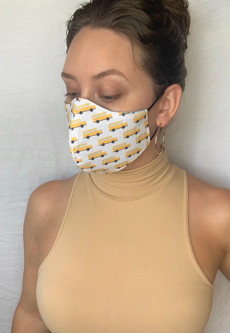 White School Bus Masks - Bus Driver Masks - Elementary School - Yellow ...