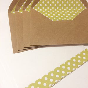 Green Polka Dot Kraft Stationery - Set of 4