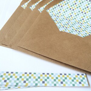 Quadrate Muster Kraft Briefpapier - 4er Set