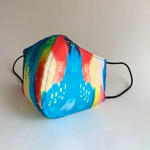Abstract Art 3D MASKS THAT FIT - 3 Layers - S, M, L - Washable - Rainbow Paint Mask - Mascarillas - Tapabocas