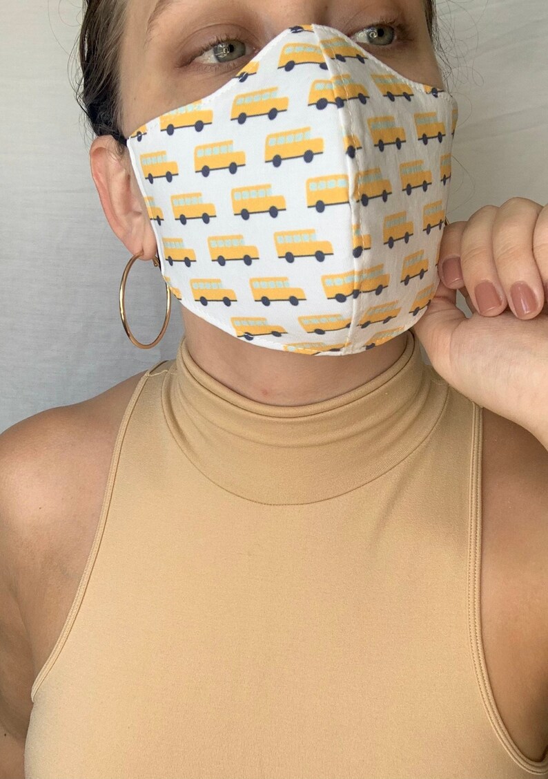 White School Bus Masks - Bus Driver Masks - Elementary School - Yellow ...