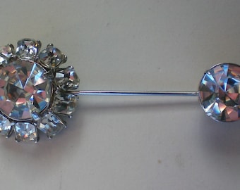 Art Deco Stick or Lapel Rhinestone Pin - 5912