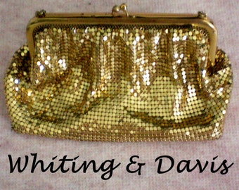 Whiting & Davis maille or sac / sac à main - 3034