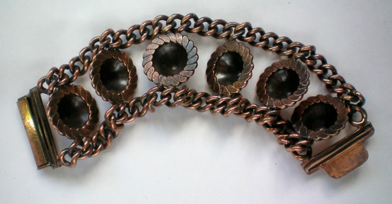 Copper Metal Chain and Cone Bracelet - 3807 - image 2