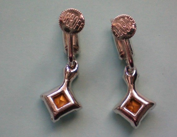 Bogoff Crystal Rhinestone Dangle Earrings - 2140 - image 3