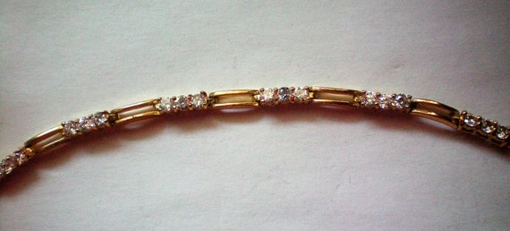 Crystal and Bar Bracelet signed Roman - 6552 - image 1