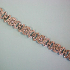 Pot Metal Rhinestone Link Bracelet - 3243