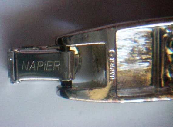 Signed Napier Silver tone Station Bracelet - 6307 - image 4