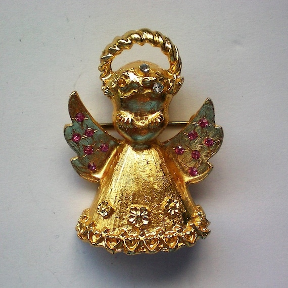 Christmas or Valentine Angel Pin from Austria - 6… - image 1
