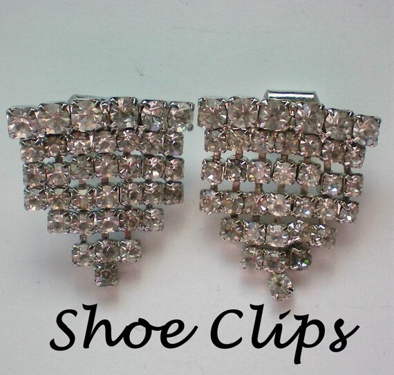 Clear Rhinestone Triangle Shoe Dress Clips 4599