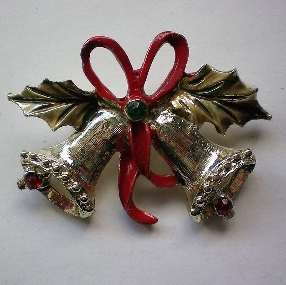 Joyous Bells Christmas Holiday Pin - 5746 - image 1