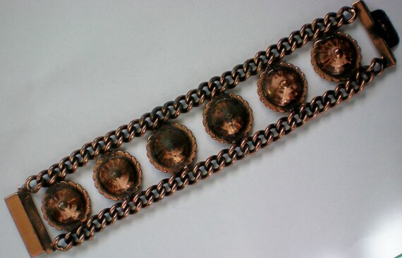 Copper Metal Chain and Cone Bracelet - 3807 - image 1