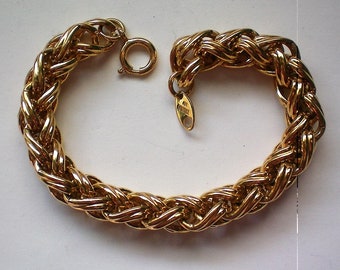 Trifari Woven Link Gold tone Rope Bracelet - 6027