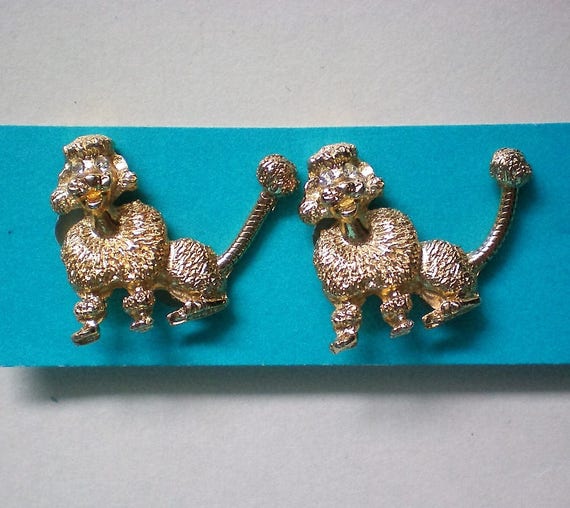 Golden Poodle Dog Scatter Pins with Movable Tails - 5417