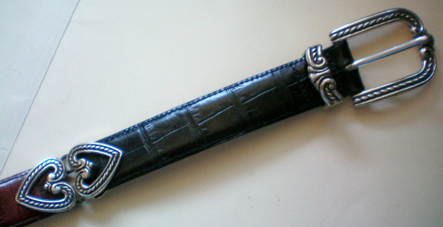 Vintage Brighton Black Leather Belt (X-Small) Vintage 1990 main image 2