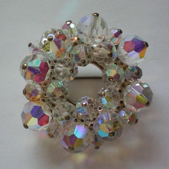 Dazzling Beaded Aurora Borealis Austrian Crystal C