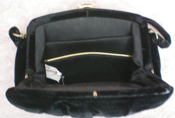 Vintage Black Velvet Evening Bag by Garay - 4462 - image 2