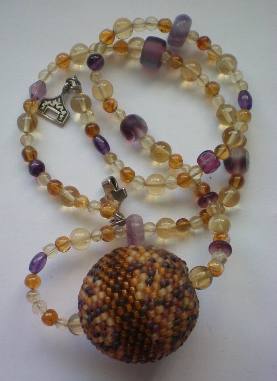 Earth Ball Seed Bead Necklace - 6262