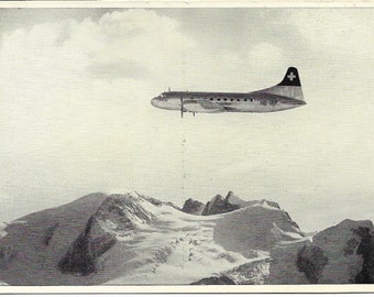 Swissair Convair-Liner Aircraft - Vintage Swiss Photographic Postcard