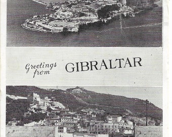 Greetings from Gibraltar - 1959 Vintage Photographic Postcard