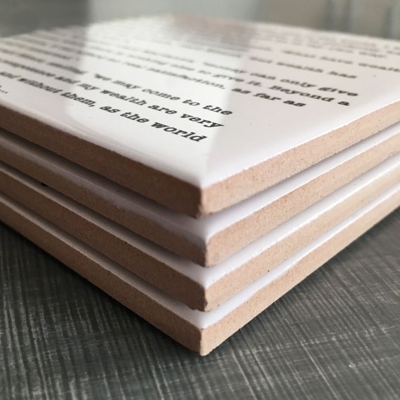 Jane Austen Buch Liebhaber Untersetzer Set Geschenke Für Leser Buchclubs Zitat Literarische Dekor Lehrer Geschenk Minimalistischen Zuhause