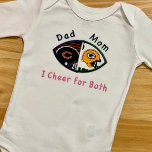 House Divided Baby Embroidered Football Bodysuit, Shirt - Fully Customizable -You Choose ANY TEAMS - College and NFL