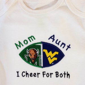 House Divided Baby Embroidered Football Bodysuit, Shirt - Fully Customizable -You Choose ANY TEAMS - College and NFL