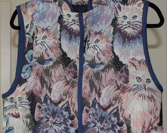 Cat tapestry vest