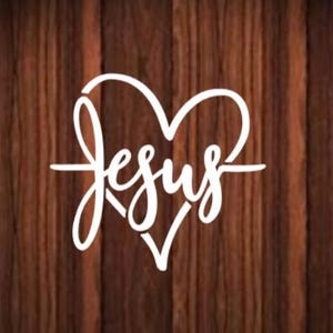 Jesus heart car decal