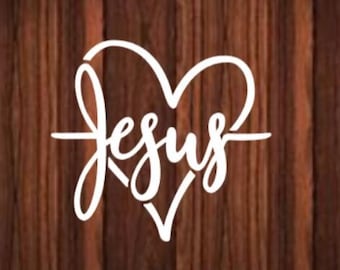Jesus heart car decal