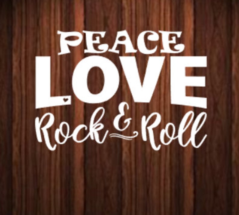 Peace love and rock and roll decal music decal  etsy Peace love and rock and roll decal music decal  etsy