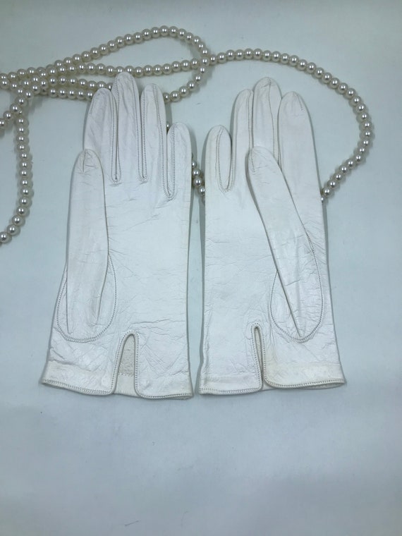 1940’s/50’s Off-White Leather Gloves - image 3