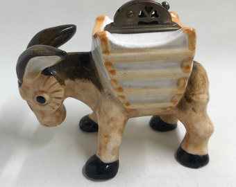 1940’s Reliance Brown and Tan Ceramic Donkey Lighter Chicago/ Occupied Japan