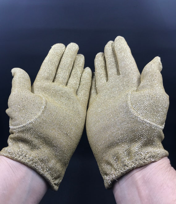 1960’s Gold Lurex Wrist Gloves - image 3